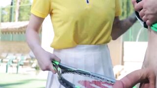 Friendly tennis match turns into a stepson swap with MILFs Kenzie Taylor and Mona Aza