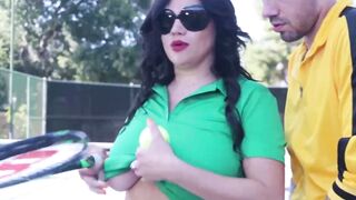 Friendly tennis match turns into a stepson swap with MILFs Kenzie Taylor and Mona Aza