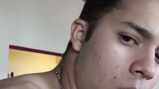 LecheLatinos.com - Adorable latin Jesus strokes Gus' huge dick for a hot load