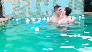 Inked Axxl Mart gets out of the pool to have flip fuck with James VIP