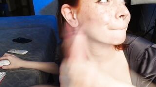 She Gave Him a Handjob Until He Climaxed on Her Face