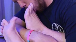 MaleFeetXXX.com - Lustful Dallas worships and sucks Dimitri and his new roommate's go