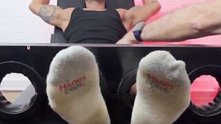 MaleFeetXXX.com - David Benjamin's squirming screams during an intense tickle session