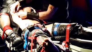 Jock engage in painful ball tied and deepthroating session