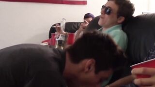 Pretty boy bottom serves the bros mind blowing blowjob