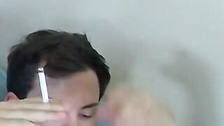 Chainsmoking twink enjoys roleplay with his roommate