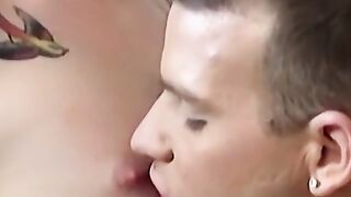Smoking tattooed twink indulges in wild bareback fucking Hoe 2