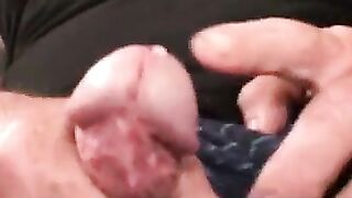 MenWorkinXXX.com - Inked mature guy tugging and stroking his dick solo