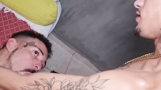 FuckThatHole.com - Sexually tense gay latinos make out and flip fuck in hot bareback