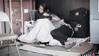 Homeless 18 yo lesbians Gia Derza and Evelyn Claire need a better life