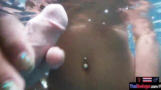 Amateur teenie lovers have Hottie sex into the pool She is chinese, Thai