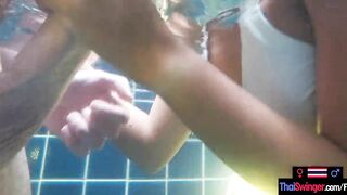 Amateur teenie lovers have Hottie sex into the pool She is chinese, Thai