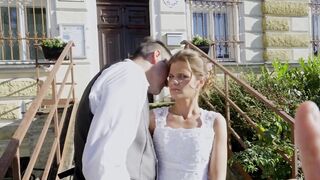 Newlywed Sarah Kay is pussy pounded while cucking her husband
