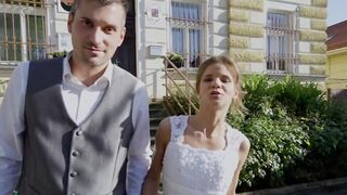 Newlywed Sarah Kay is pussy pounded while cucking her husband
