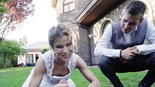 Newlywed Sarah Kay is pussy pounded while cucking her husband