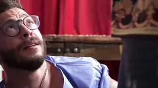 Submissive John Brachalli tastes Viktor Roms milk like a filthy slut