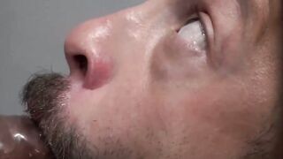 Submissive John Brachalli tastes Viktor Roms milk like a filthy slut
