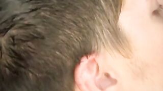 Tattooed buddies having a smoking session and throatfucking