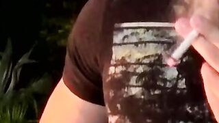 Milking my cock as I become intoxicated while smoking