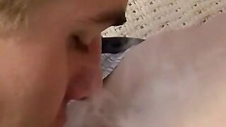Horny Hunk enjoys oral sex as he gets turned on by smoking