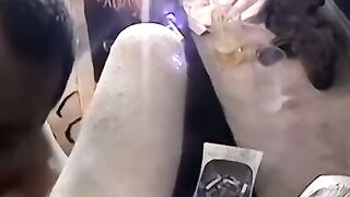 JoeSchmoeXXX.com - Nasty white guy receives blowjob from his ugly black friend