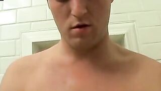 TwinkUndie.com - Tattooed homo's undies shower jerk off and powerful cumshot