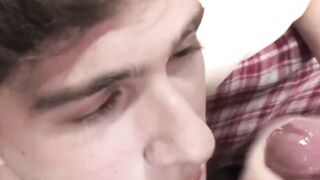 LecheLatinos.com - Twink anticipates my cum while deepthroating my dick