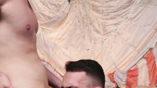 MilitaryHunk.com - Guido's large dick is swallowed by submissive jock
