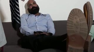 MaleFeetXXX.com - Bearded Lando bound in a passionate feet worship session with a lus