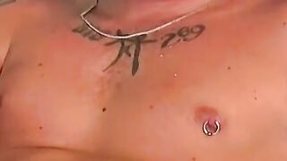 Handsome blonde explores his ass while blowing smoke