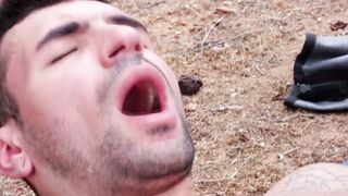 Outdoor Orgy Alpha Male Tamed by Huge Cocks