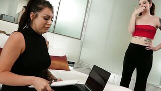 MILF Spanks Renee Porneros Ass for PIERCING HER NIPPLES  Cheeky Tattoo