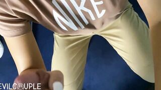 I TOOK LABELED TSHIRT AND MADE HIM CUM ON IT ( CHANGING ROOM EXTREMELY RISKY )