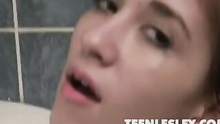 18 Year Old Lesley takes a goddess shower and offer her BF a fellatio