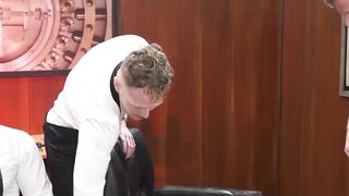 Dominant Devin Franco and Jaxton Washburn FistFuck Hunky Brian Bonds for a Sticky Threesome Surrender