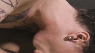 MyCreepyDad.com - Inked twink stepson blows stepdad during a sensual spa day