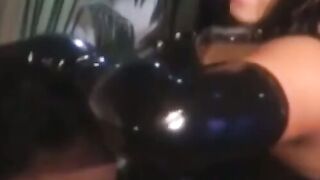 Domination delight Busty latex siren tames fiery submission