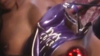 Domination delight Busty latex siren tames fiery submission