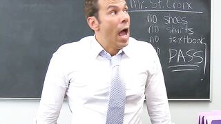 Professor Steven St Croix Devours the Juicy Pussy of his Bullied Student Br...