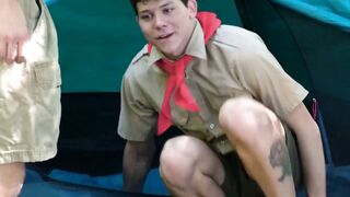 Tent Repair Turned Orgy Overhaul When Grey Golds Leaking Cock Meets Colton McKeons Quick Fix