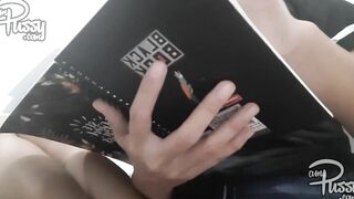 Masturbation into Jeans Shorts