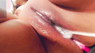 Voluptuous Pulsating Orgasm of Swollen Creamy Twat Close-up