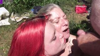 Filthy 19 yo sluts and Cougar were used inside outdoors by guys! Part three