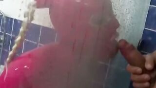 SvPigitalDisguise.com  Brunette pigtails latex maid gets cumfilled facial by master