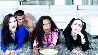 Sweaty Summer Nights Three Hot Babes Get Down with Daddy