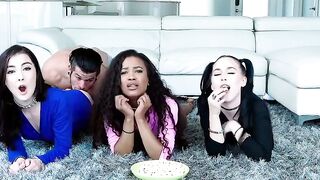 Sweaty Summer Nights Three Hot Babes Get Down with Daddy