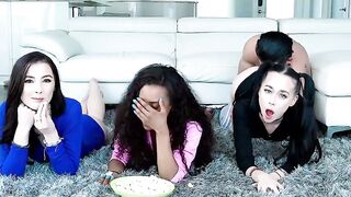 Sweaty Summer Nights Three Hot Babes Get Down with Daddy