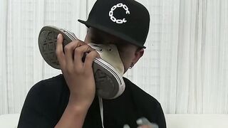 SneakyFetish.net  Dirty Black Amateur Strokes His Toe Nails and Farts on His Own Feet