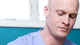 Sexy masseur Brandon Riley gives a sensual massage and gets FUCKED BY his muscular client