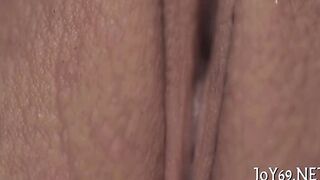 Solo goddess slides her fake cock inside work